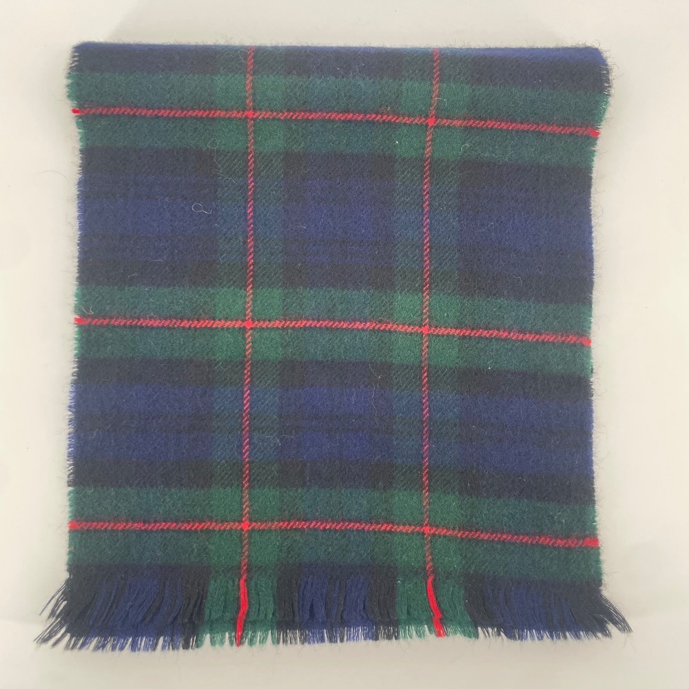 Lochcarron Scarf Unisex OS Green Blue MacKinley Tartan Plaid 100% Wool Scotland